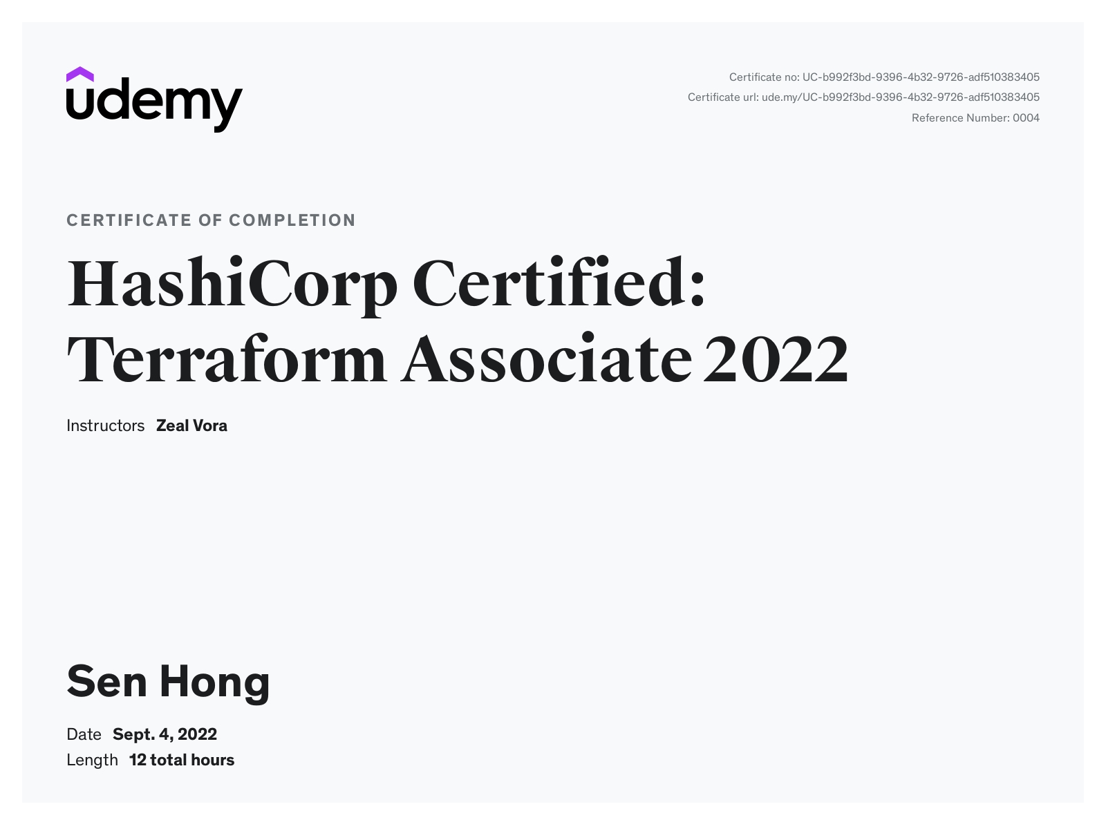 HashiCorp Certified:
                    Terraform Associate 2022